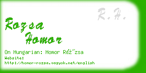 rozsa homor business card
